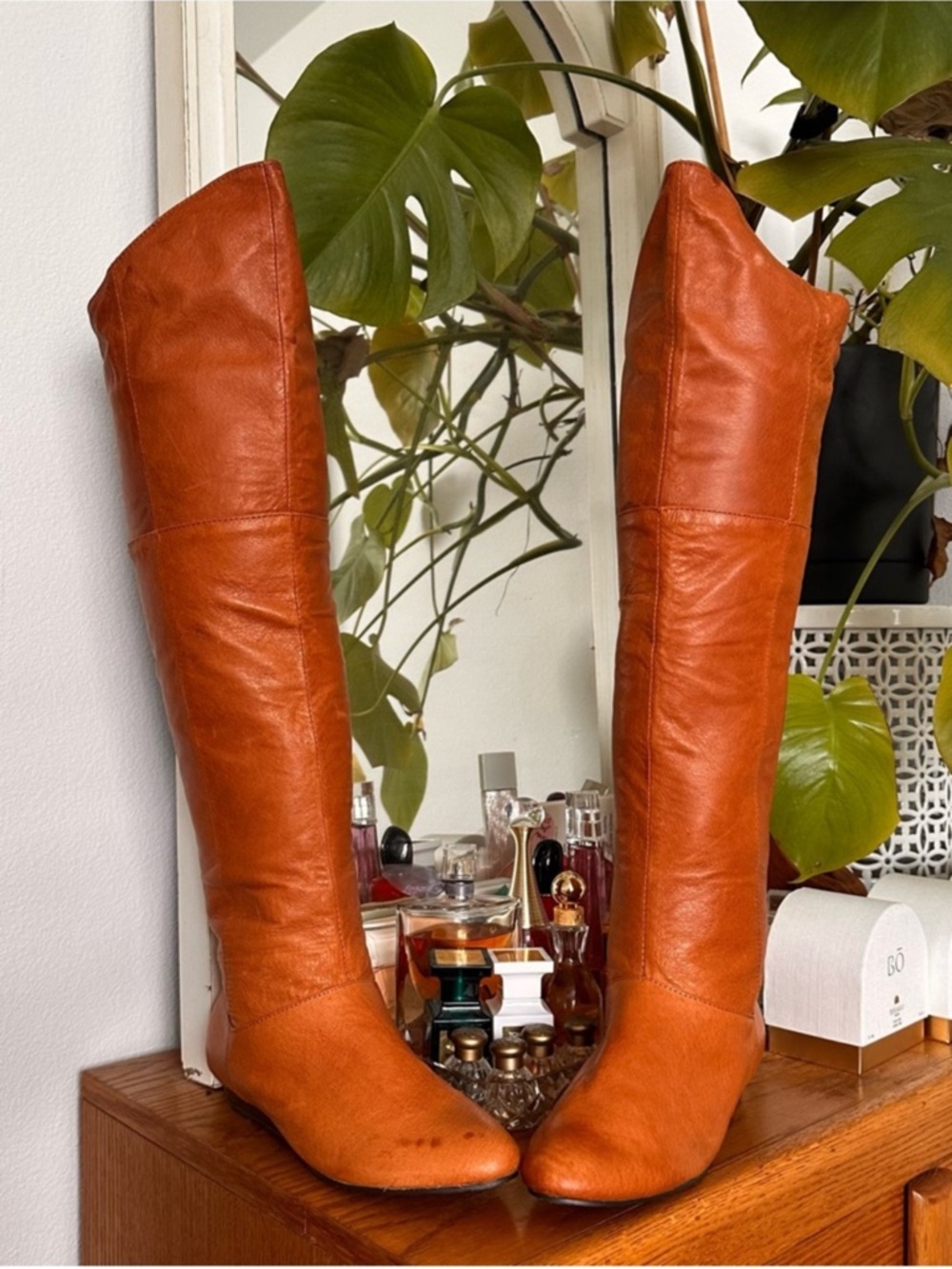 Baker Leather Tall Boots in Burnt Orange size 7.5
